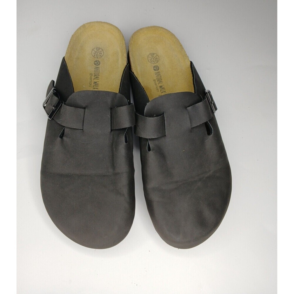 Natural Walk Black Clogs Size 9.5 | Comfort Slip-On Sandals |Cork Footbed Casual
